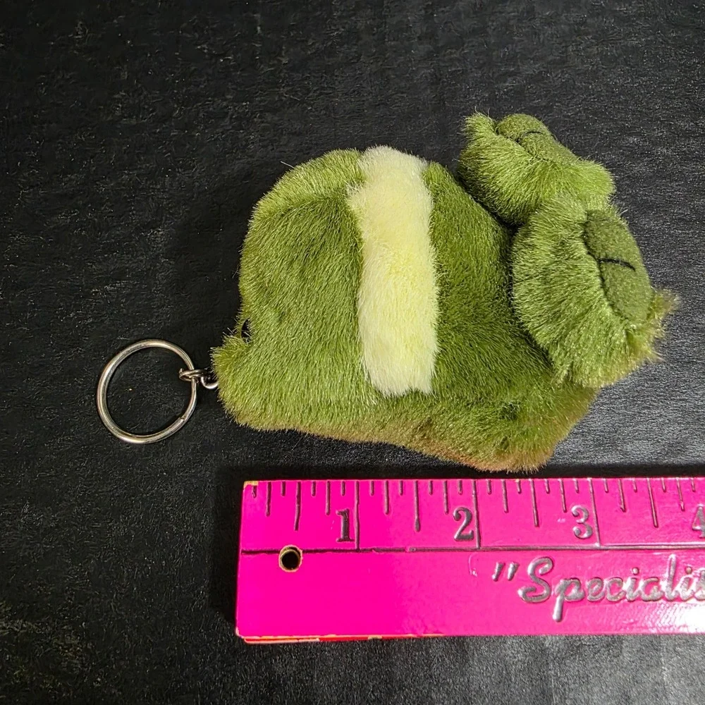 Swibco Frog Plush Keychain Fluffy Green‎ Vintage 1998 Fuzzy Mini Bag Charm